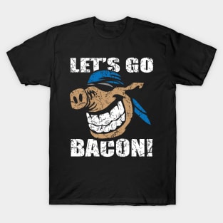 Funny Let's Go Bacon Hog Design Parody T-Shirt